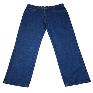 Lee Jeans Flannel Lined Relaxed Fit Straight Leg Men's Size 40 x 30 Blue Brown